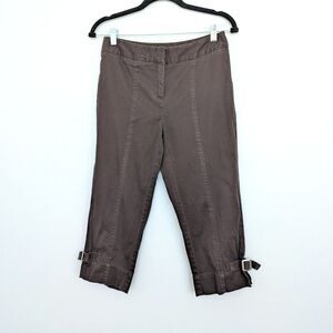 Vintage Y2K R.Q.T. Brown Equestrian Western Cotton Capris Pants Sz 6P